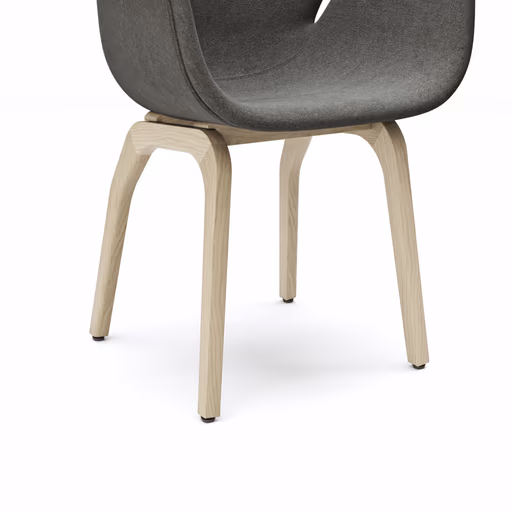 Armlehnstuhl Tooon - Stoff Dunkelgrau, Gestell Holz