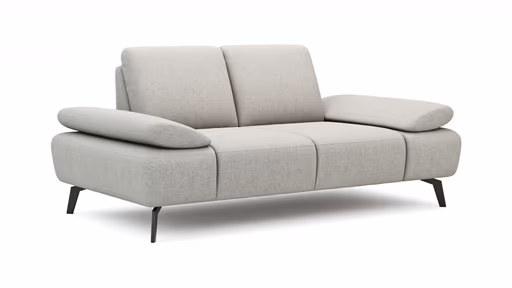 Sofa Theodor – 2-Sitzer inkl. Armlehne/Sitztiefe verstellbar, Stoff, Beige