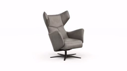 Sessel Noto Relax II - Rückenlehne verstellbar, Leder, Eisengrau