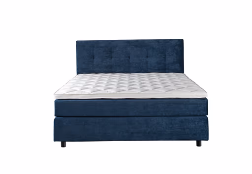 Boxspringbett Premium Line Retro - Liegefläche ca. 180x200 cm, Stoff, Dunkelblau