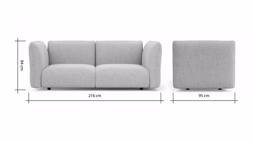 Sofa Motone - 3-Sitzer, Stoff, Beige