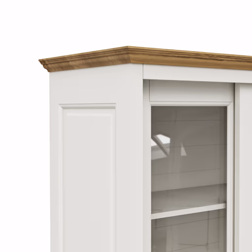 Schiebetürenschrank Louisiana - teilmassiv, Weiß