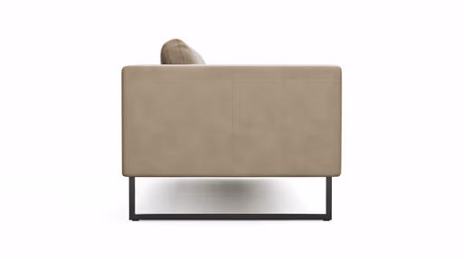 Sofa Helmi - 3-Sitzer, Leder, Cappuccino, Metallkufe