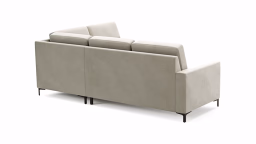 Ecksofa Merlos H - 2,5-Sitzer mit Ecke rechts, Stoff, Natur