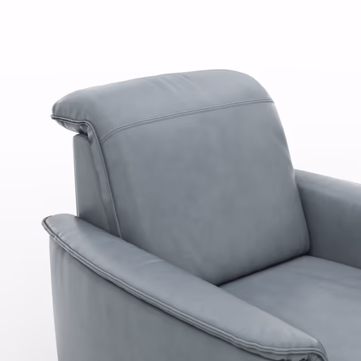 Sessel Bolivien - Kopfteil verstellbar, Leder, Steel