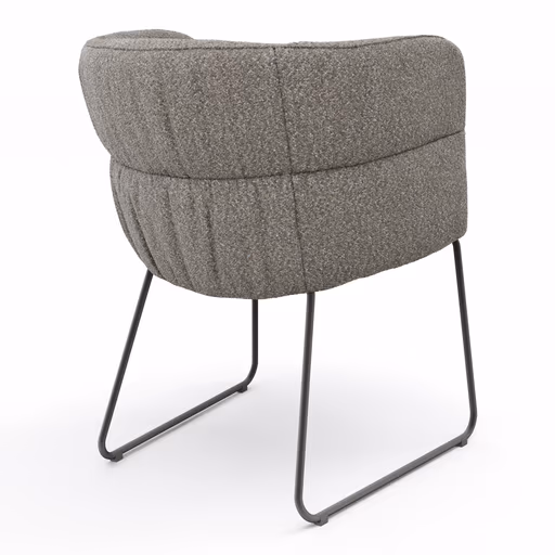 Armlehnstuhl Milana - Stoff, Grau