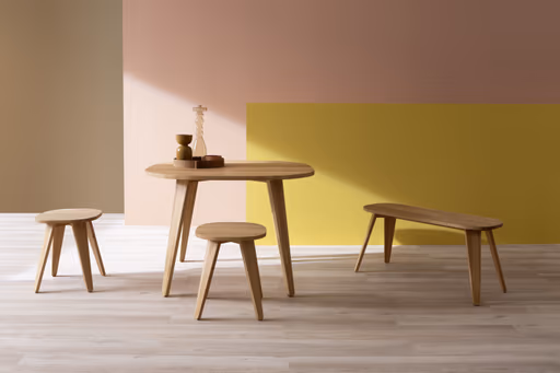 Hocker Signe - BHT ca. 40x50x40 cm, Asteiche massiv, Geölt