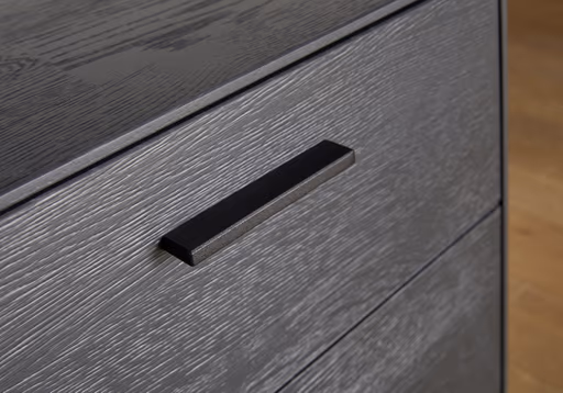 Lowboard Estana - Eiche massiv, Anthrazit 