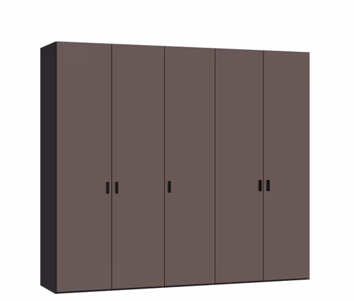 Drehtürenschrank JOIN IT- B ca. 252 cm, Schwarz, Glas, Braun