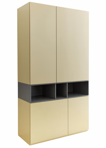 Highboard 3900 - BHT ca. 100x189x45 cm, Lack, Mandel