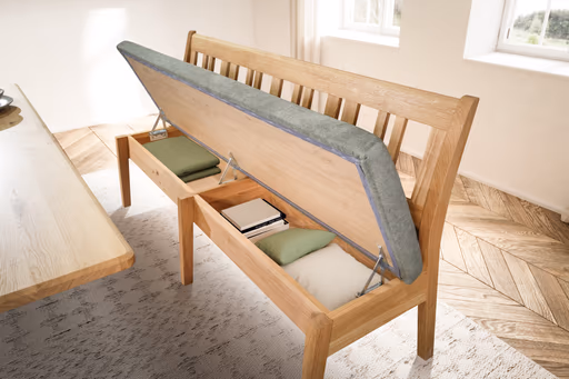 Polsterbank - mit Truhe, Breite ca. 180 cm, Polyester, Grün