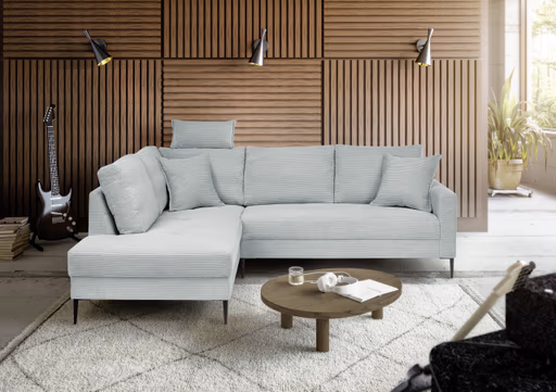 Ecksofa - Ecke links, 3-Sitzer, Stoff, Mint