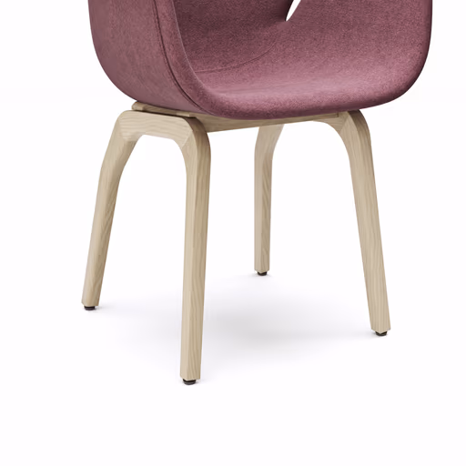 Armlehnstuhl Tooon - Stoff Beere, Gestell Holz