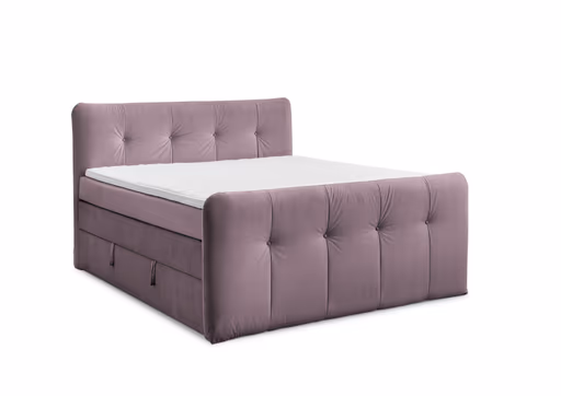 Boxspringbett HOLLIE- Liegefläche ca. 180x200 cm, Stoff, Brombeere, TFK H3/TFK H3