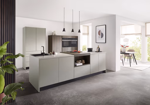 Inselküche 51.210 CO 3 524, Kieselgrau