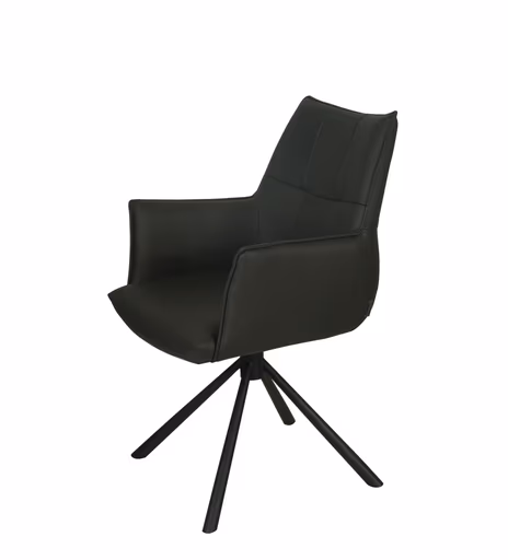 Armlehnstuhl MAKANA - drehbar, Stoff, Schwarz