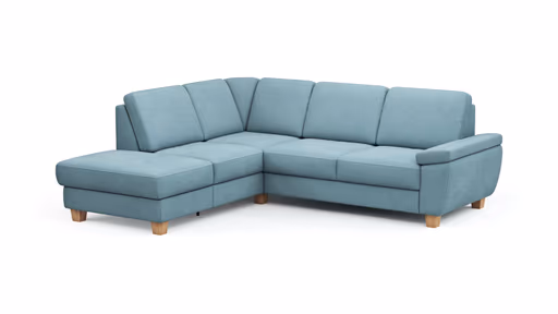 Ecksofa Sommerville - Ecke links mit 2,5-Sitzer, Stoff, Hellblau