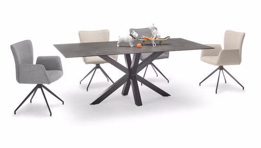 Esstisch ABBIGAIL - LB ca. 200x100 cm, Schwarz