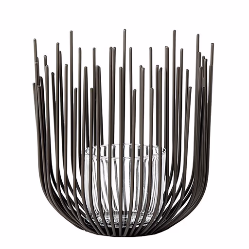 Windlicht - Eisen/Glas - HD ca. 30x25 cm - Schwarzbraun/Klar