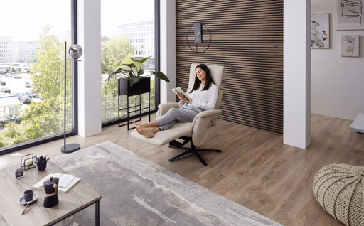 Drehsessel - Größe. M, Relaxfunktion, Leder, Ecru