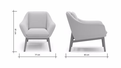 Sessel Karasu - Posh, Stoff, Creme