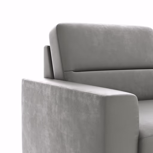 Ecksofa Merlos H. - 2,5-Sitzer mit Ecke rechts, Leder, Graubraun