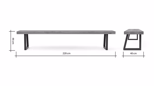 Holzbank Clifton - Breite ca. 220 cm, Zerreiche massiv, natur