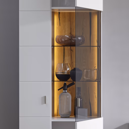 Wohnwand Rubia - Lack, Weiß