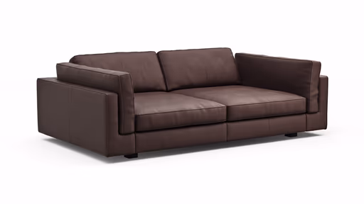 Sofa Aprino 3 - 3,5-Sitzer XXL, Dickleder, Dunkelbraun, Armlehne Kissen