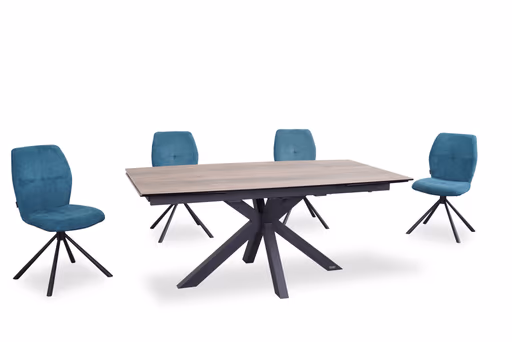 Stuhl MANOA - drehbar, Stoff, Petrol