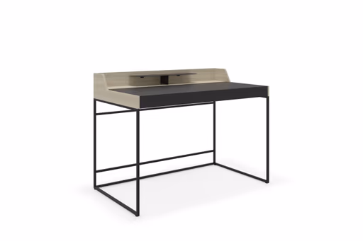 Schreibtisch - Eiche, Milk, Lack, Dunkelgrau