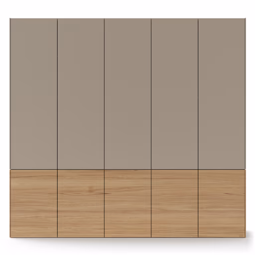 Drehtürenschrank Matera - BHT ca. 251x235x60 cm, Lack Matt, Kaschmir, Eiche, Milk