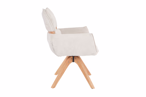 Armlehnstuhl MAROU - drehbar, Stoff, Beige