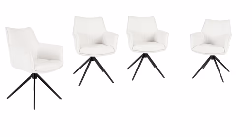 Armlehnstuhl MAIKE - drehbar, Stoff, Weiß