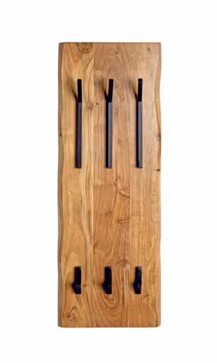 Wandgarderobe - B ca. 36 cm, Akazie, Schwarz