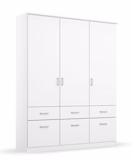 Drehtürenschrank ROYAN- B ca. 136 cm, Weiß