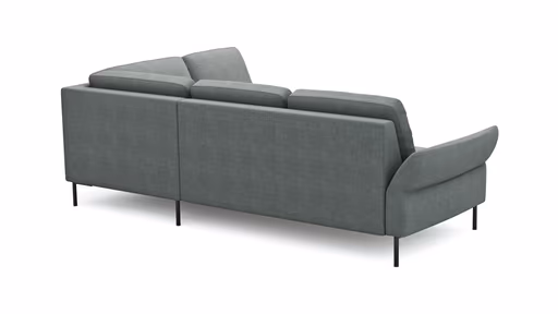 Ecksofa Rockport A - 2,5-Sitzer mit Ecke rechts, inkl. Sitzauszug (motorisch) und Armlehne klappbar, Stoff, Eisblau