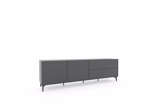 Sideboard Casello - BHT ca. 225x74x47 cm, Lack Matt, Anthrazit