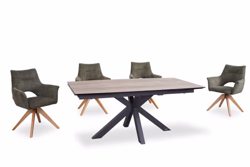 Armlehnstuhl MARYLA - drehbar, Stoff, Grün