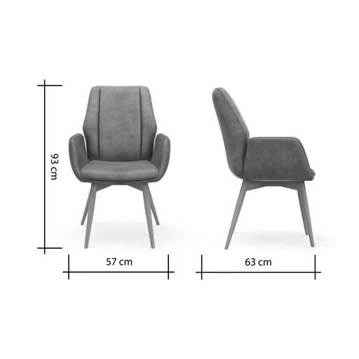 Armlehnstuhl Dalyan - Stoff, Grau