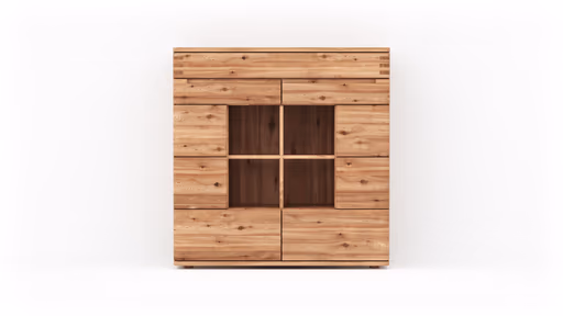 Highboard Cartago Soft - Astbuche massiv, natur geölt