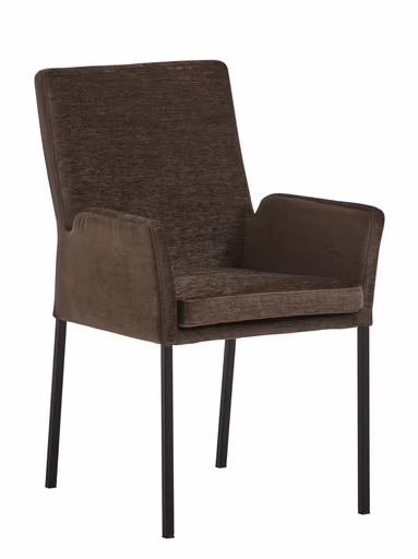 Armlehnstuhl Tuma - Stoff, Dunkelbraun