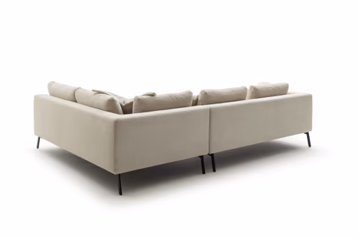 Ecksofa Helmi - 2,5-Sitzer, Ecke rechts, Cord, Creme