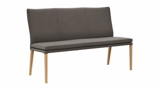 Polsterbank Tuma - Breite ca. 155 cm, Leder, Graubraun