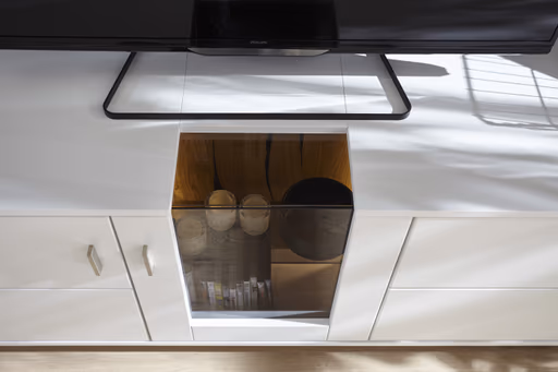 Wohnwand Rubia - Lack, Weiß