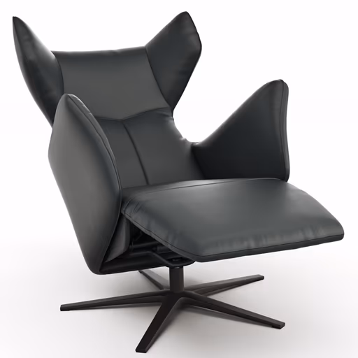 Sessel Noto Relax II - Rückenlehne und Fußteil verstellbar (motorisch), Leder, Schwarz