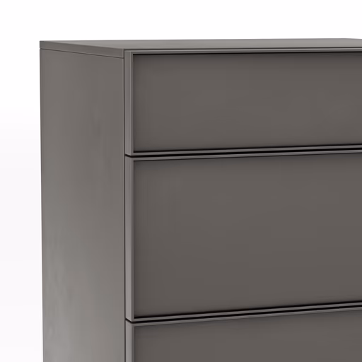 Kommode Loretto - BHT ca. 60x115x53 cm, Lack matt, Anthrazit