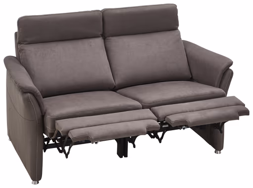 Sofa Arima H - 2-Sitzer inkl. Relaxfunktion (motorisch), Stoff, Dunkelbraun