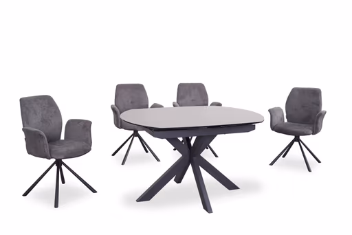 Armlehnstuhl MANOA - drehbar, Stoff, Dunkelgrau