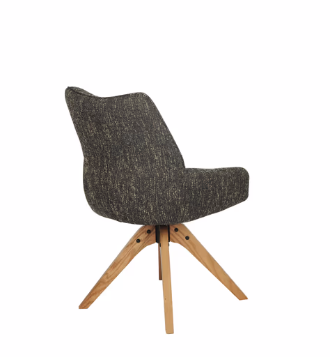 Armlehnstuhl MATTEA - drehbar, Stoff, Dunkelbraun